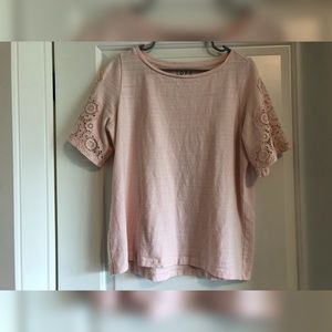 Loft blush pink t shirt sz L